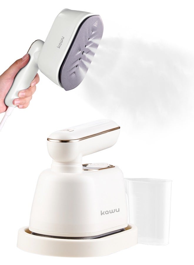  كاو مكواة بخار محمولة للسفر، مكواة بخار صغيرة 2 في 1 للملابس الجافة والرطبة، مكواة بخار محمولة قابلة للدوران 180 درجة للمنزل والسفر والمسكن والهدايا والمدرسة والمكتب والمنزل - Image 1