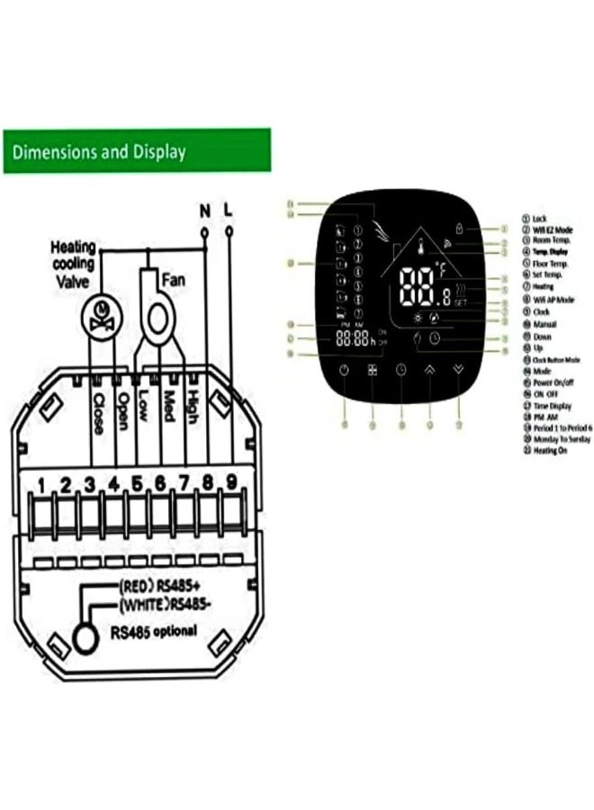melfi Melfi Luxury Design Wifi Programmable Room Smart Thermostat  - Image 5