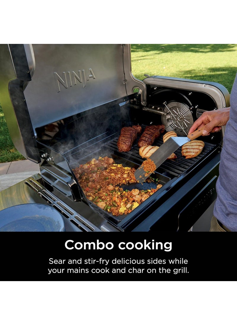 Ninja Ninja FlexFlame Upgrades Premium Half Griddle ProfessionalGrade Carbon Steel Griddle Plate with Grease Drain RustResistant Combo Cook Even Heat Compatible with Ninja FlexFlame XSKHLFGRIDLE  - Image 2