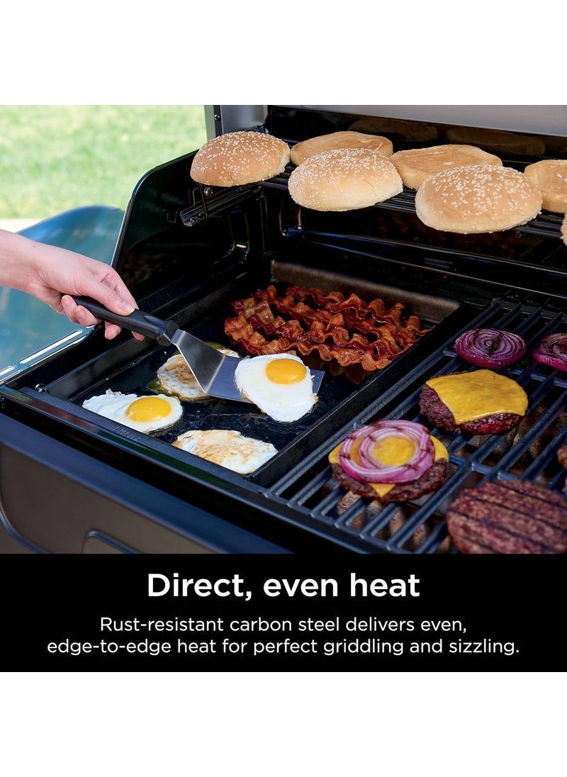 Ninja Ninja FlexFlame Upgrades Premium Half Griddle ProfessionalGrade Carbon Steel Griddle Plate with Grease Drain RustResistant Combo Cook Even Heat Compatible with Ninja FlexFlame XSKHLFGRIDLE  - Image 3