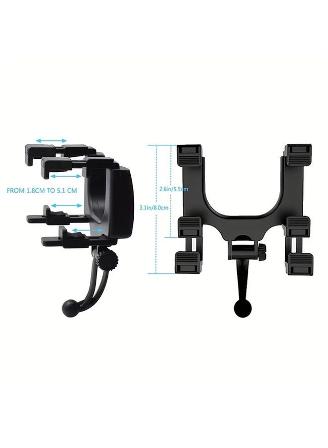 Mirror A89 Car Phone Mount Holder Adjustable Rotating Dashboard Stand With Secure Grip - Image 4