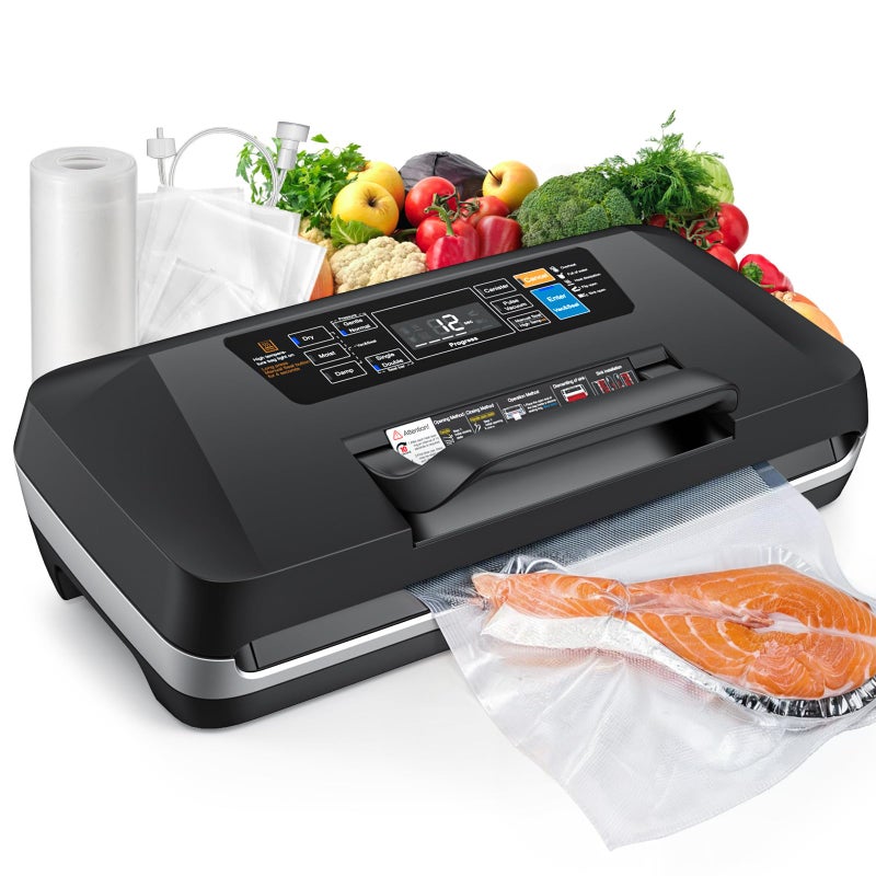 ROUUO Commercial 95kPa Food Vacuum Sealer Machine | Automatic 10-in-1 Food Sealer for Sous Vide, Meal Prep & Storage | Powerful 230W Motor, Double Heat Seal, Built-in Cutter & Starter Kit - Image 1