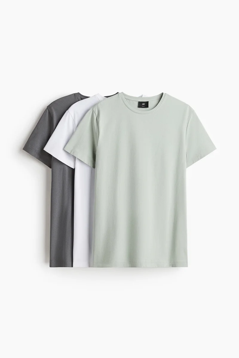 H&M 3-pack T-shirts Slim fit