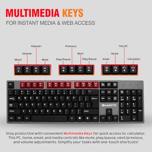 Amkette Lexus Neo Keyboard for Laptops, PCs, and USB-Compatible Devices | UV-Coated, Long-Lasting, Anti-Fade Keys | Spill-Resistant Design | Multimedia Keys | Comfortable Typing (Grey) - Image 3