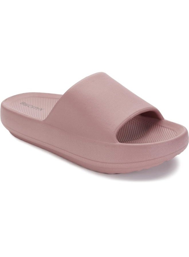 BRONAX Slides for Women Open Toe EVA Foam Soft Cushioned Arch Suooprt Home Spa Bath Pillow Slippers Outdoor Beach Pool Sandals for Ladies Thick Sole 37-38 Blush - Image 1