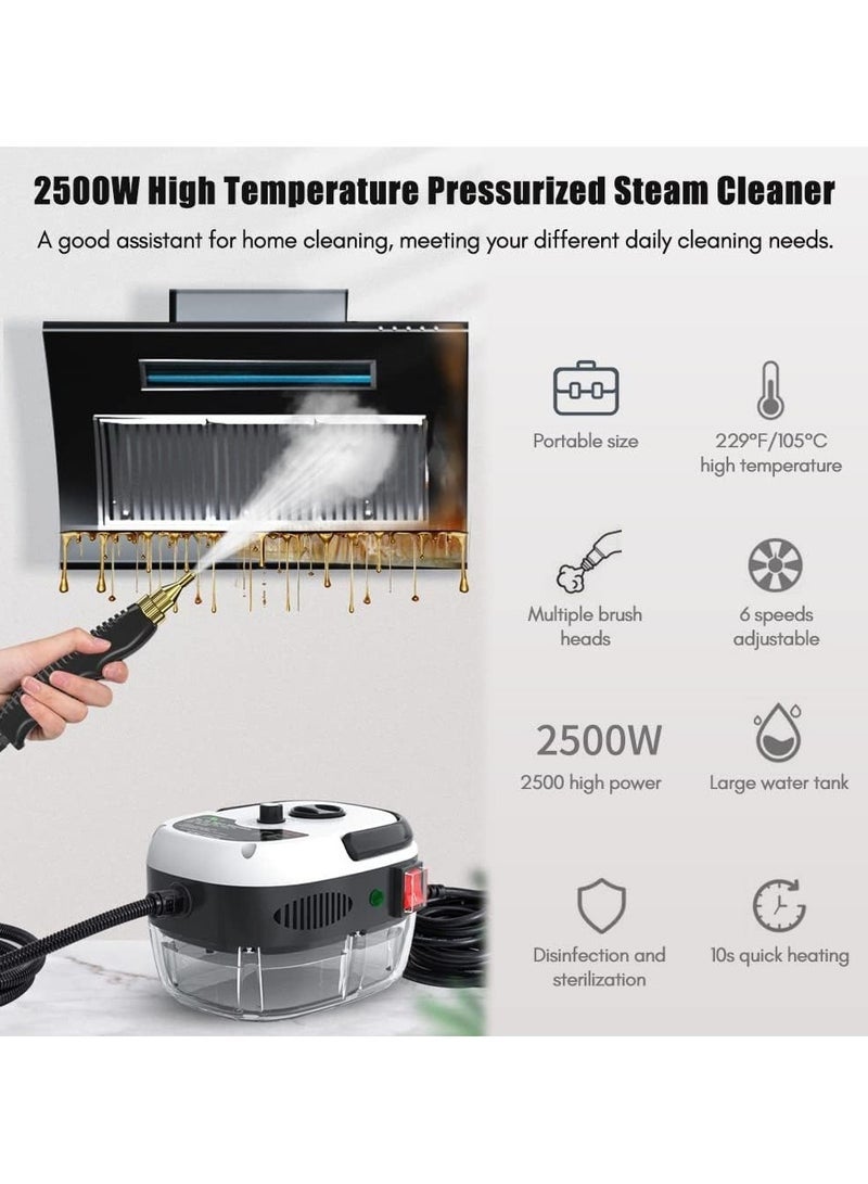 ELTRAZONE 7 in 1 Portable Handheld Steam Cleaner 2500W High Temperature Pressurized Cleaning Machine with Multi Brush Heads and Protective Gloves for Kitchen Furniture Bathroom and Car Surfaces - Image 3