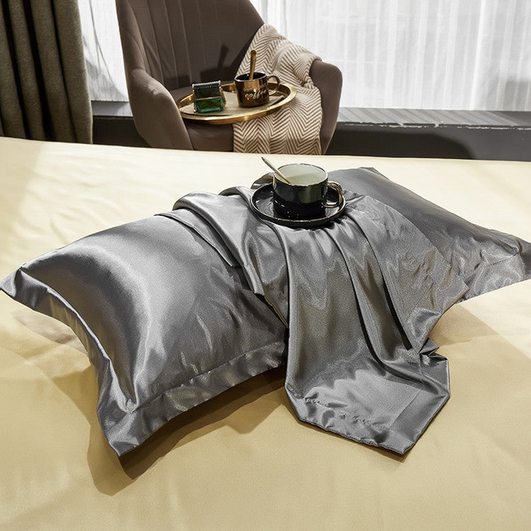 general Polyester Silk Pillowcase for Bed, Soft Imitation Satin Pillow Cover, 48x74cm - Image 2