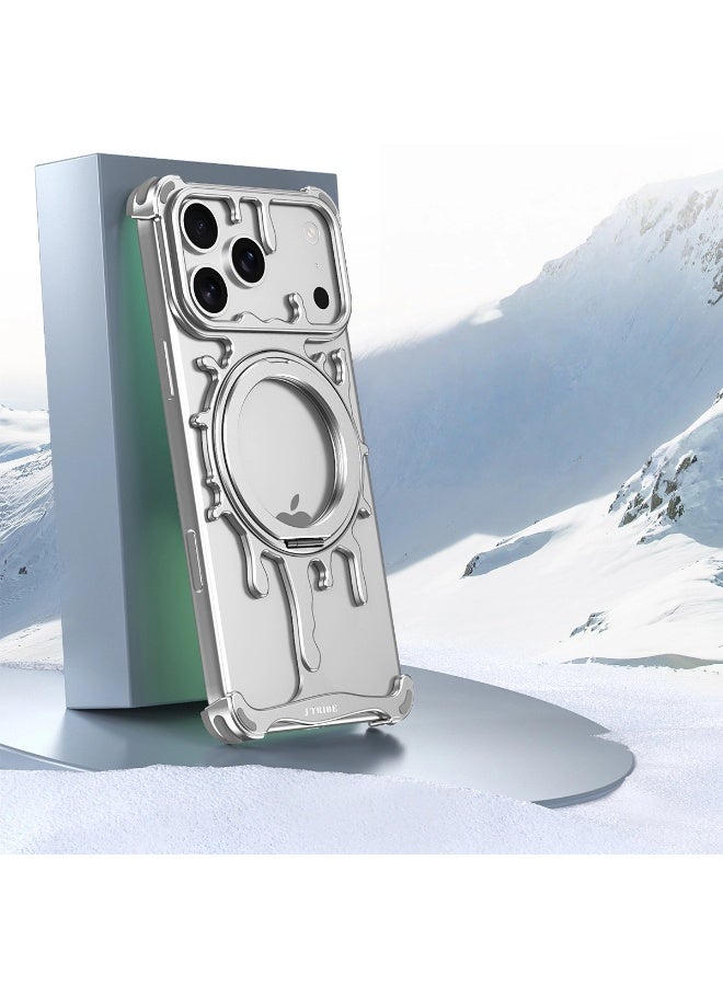 general Compatible with iPhone 17 Pro Max Liquid Metal Magnetic Rotating Stand Protective Case Drop-proof and Scratch-resistant Sturdy and Convenient