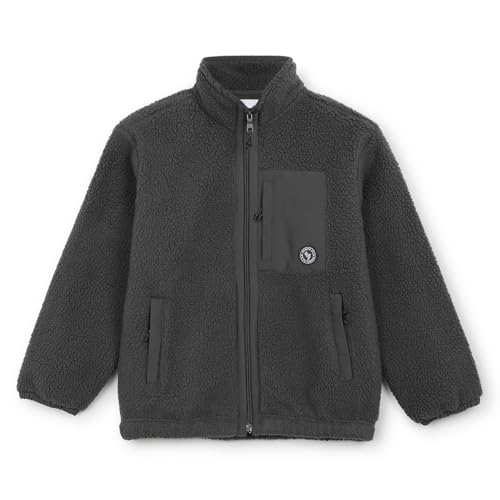 Alan Jones Clothing Boys Fleece Jacket | Warm Zip-Up Winter Jacket with Stand Collar, Chest Zip Pocket & Polar Fleece Lining (Grey_12-13 Years) - Image 1