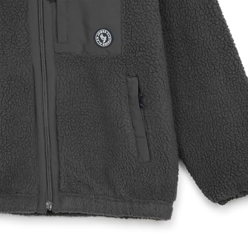 Alan Jones Clothing Boys Fleece Jacket | Warm Zip-Up Winter Jacket with Stand Collar, Chest Zip Pocket & Polar Fleece Lining (Grey_12-13 Years) - Image 4