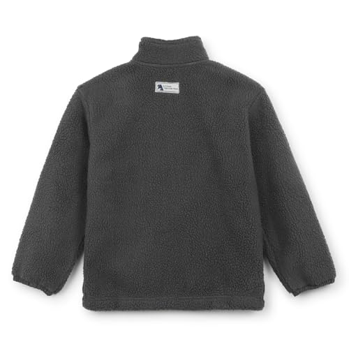 Alan Jones Clothing Boys Fleece Jacket | Warm Zip-Up Winter Jacket with Stand Collar, Chest Zip Pocket & Polar Fleece Lining (Grey_12-13 Years) - Image 2