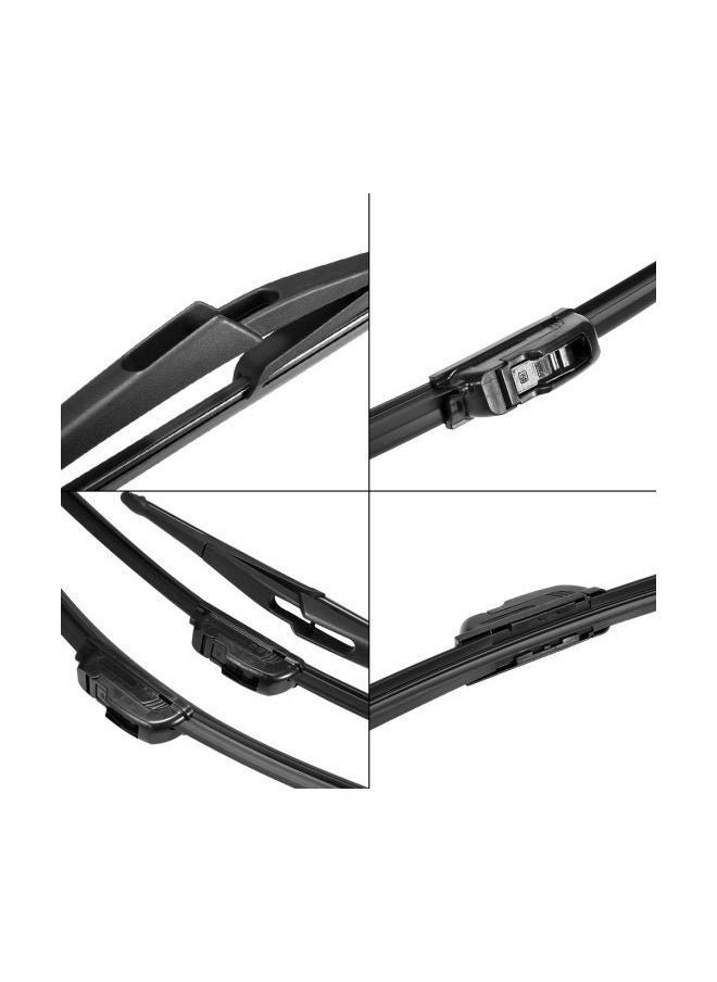 NIBEMINENT - 3-Piece Front Rear Windshield Replacement Wiper Blades For Ford Fiesta MK6 Set - Image 1