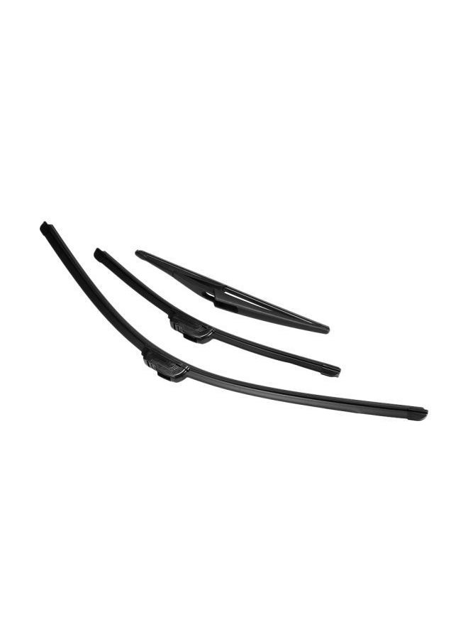 NIBEMINENT - 3-Piece Front Rear Windshield Replacement Wiper Blades For Ford Fiesta MK6 Set - Image 1