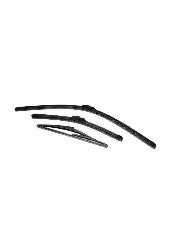 NIBEMINENT - 3-Piece Front Rear Windshield Replacement Wiper Blades For Ford Fiesta MK6 Set - Image 1