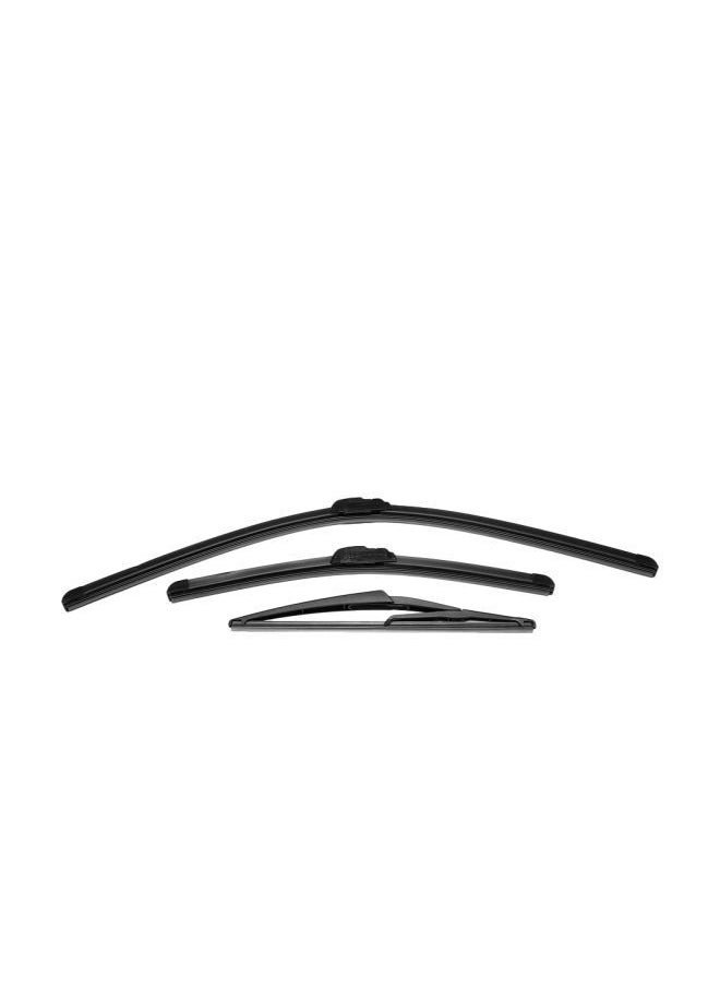 NIBEMINENT - 3-Piece Front Rear Windshield Replacement Wiper Blades For Ford Fiesta MK6 Set - Image 1