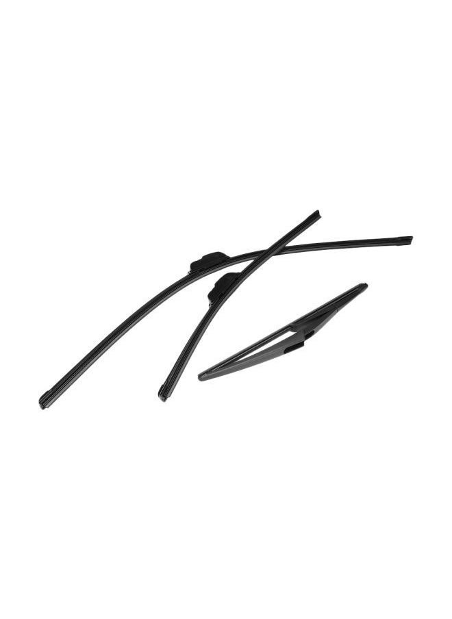 NIBEMINENT - 3-Piece Front Rear Windshield Replacement Wiper Blades For Ford Fiesta MK6 Set - Image 1