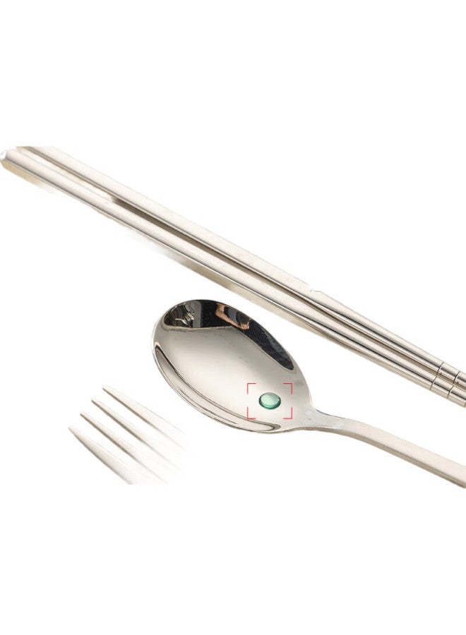 GRASEY 316L Stainless Steel Chopsticks Single Person Set Student Spoon Fork Box Portable Tableware Four-Piece Set Gy7428 - Image 1