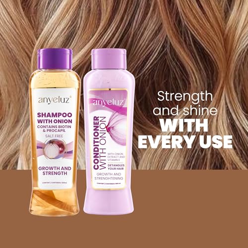 Anyeluz Onion Shampoo and Conditioner Set – Enriched with Onion Extract and Biotin, Cleanses and Reduces Oiliness, Strengthens and Revitalizes, Suitable for All Hair Types - Image 3