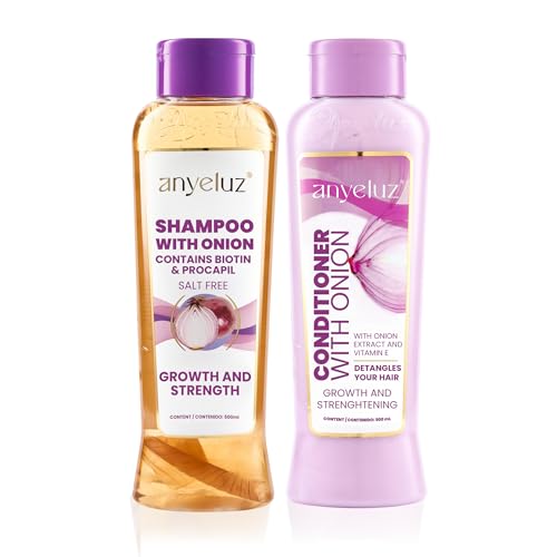 Anyeluz Onion Shampoo and Conditioner Set – Enriched with Onion Extract and Biotin, Cleanses and Reduces Oiliness, Strengthens and Revitalizes, Suitable for All Hair Types - Image 1