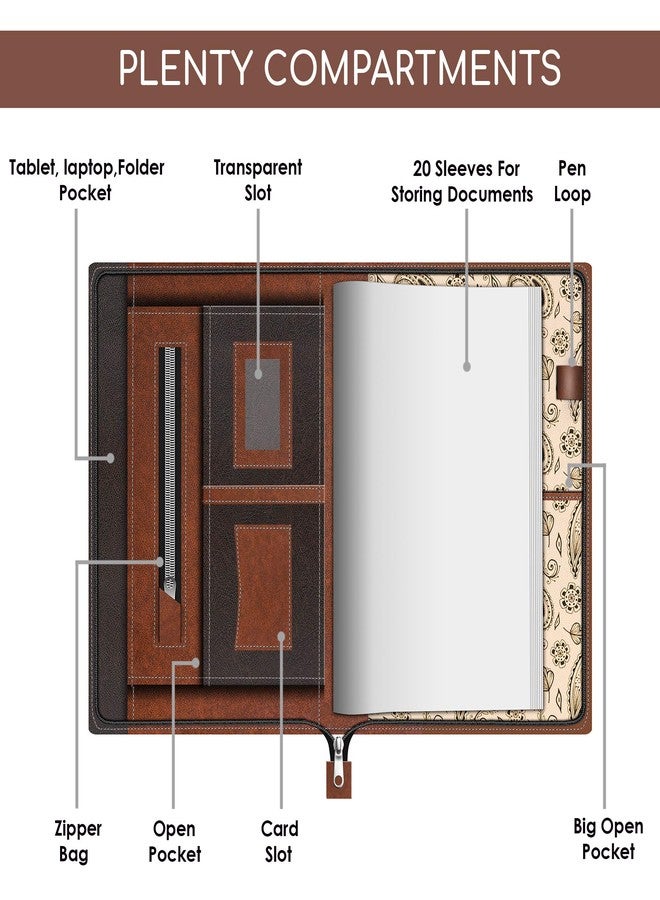 FEDUS Multipurpose Leatherette Professional File Folders for Certificates,Documents Holder,Document Bag,Portfolio,Executive File Legal Size Documents Holder with 20 Leafs for Men and Women,Pack of 1 - Image 3