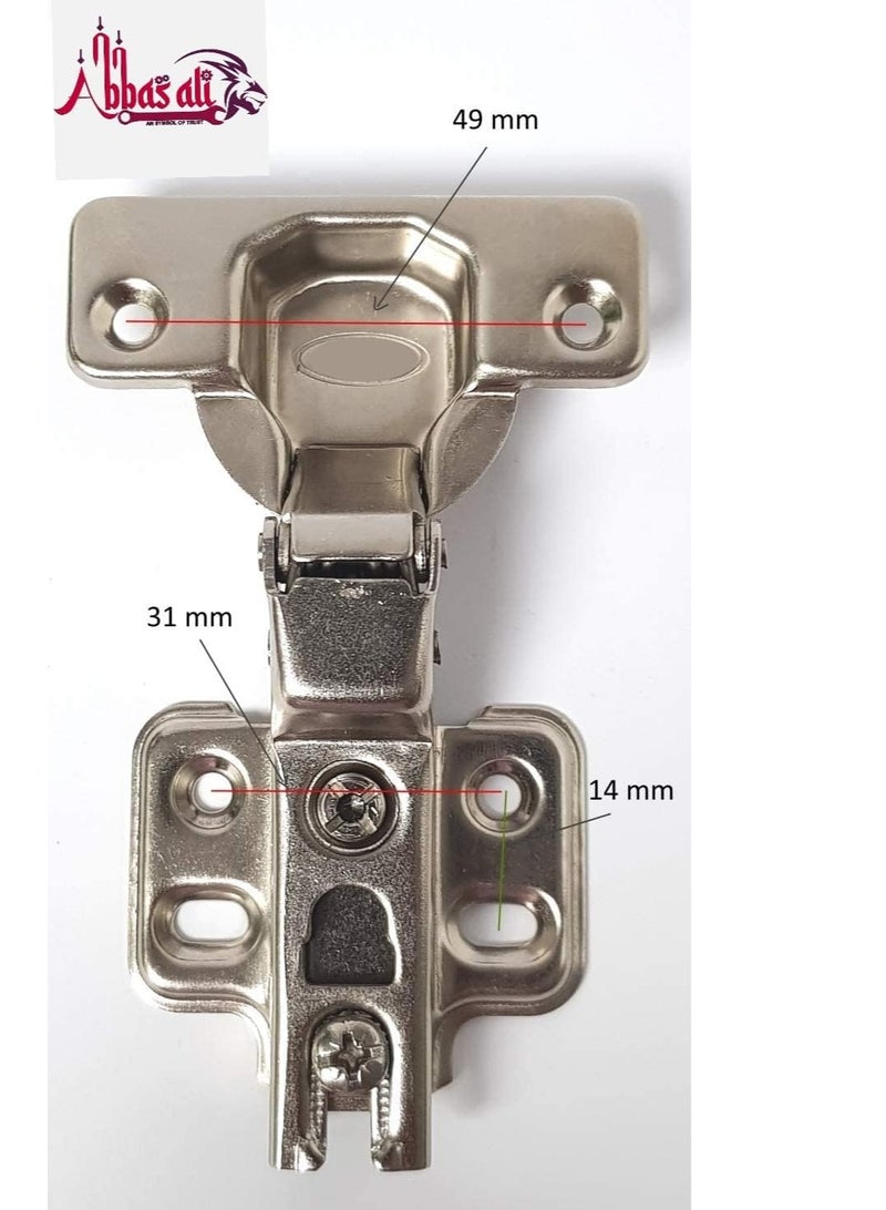 Abbasali 110 Degree Angle Adjustable Stainless Steel Cabinet Door Concealed Cabinet Hinge (2, Half Overlay) - Image 2