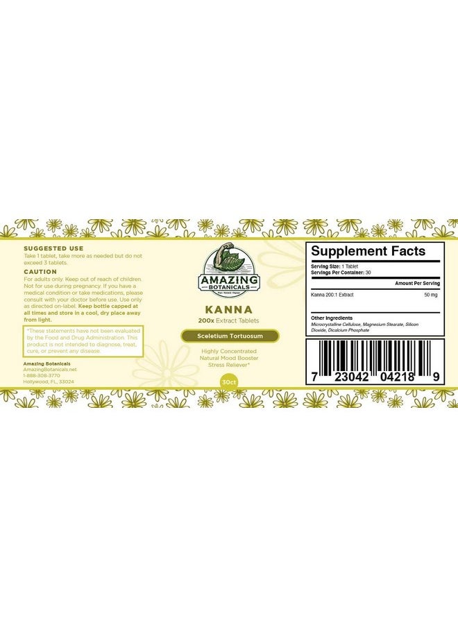 Amazing Botanicals Kanna Extract Tablets - Sceletium Tortuosum, 10,000 Mg Each - Enhances Energy, Boosts Mood, Immune System Booster, 30 Tablets  - Image 2