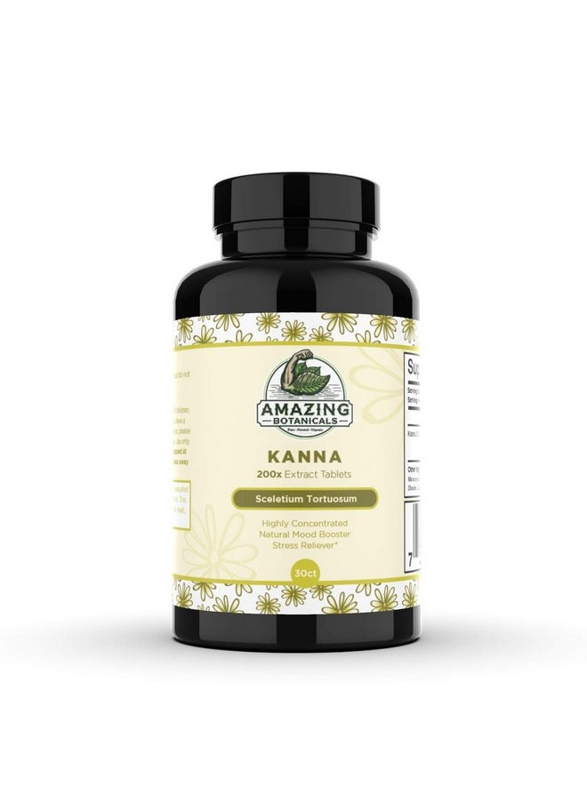 Amazing Botanicals Kanna Extract Tablets - Sceletium Tortuosum, 10,000 Mg Each - Enhances Energy, Boosts Mood, Immune System Booster, 30 Tablets  - Image 1