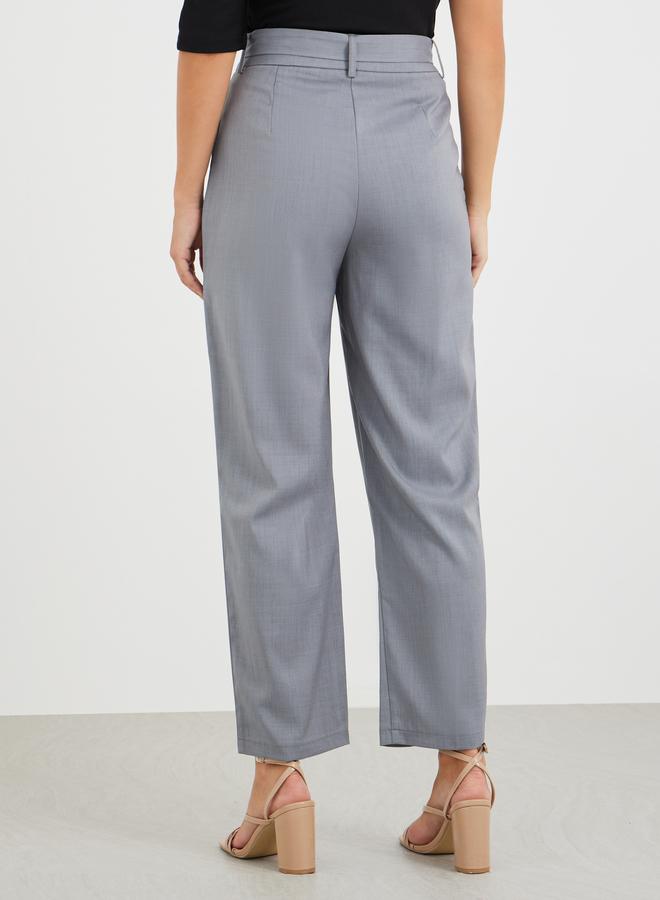 Styli Mid Rise Tapered Fit Trousers with Pockets - Image 5