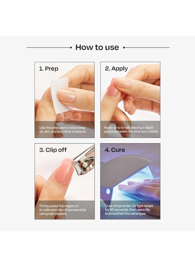 Semi-Cured Gel Nail Wraps – Salon Quality Manicure – Easy Apply & Remove – 20 Strips + File + Wooden Stick - Image 5