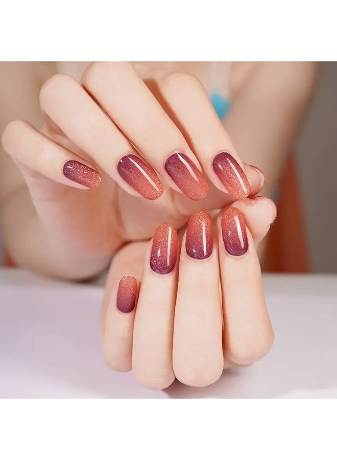 Semi-Cured Gel Nail Wraps – Salon Quality Manicure – Easy Apply & Remove – 20 Strips + File + Wooden Stick - Image 1