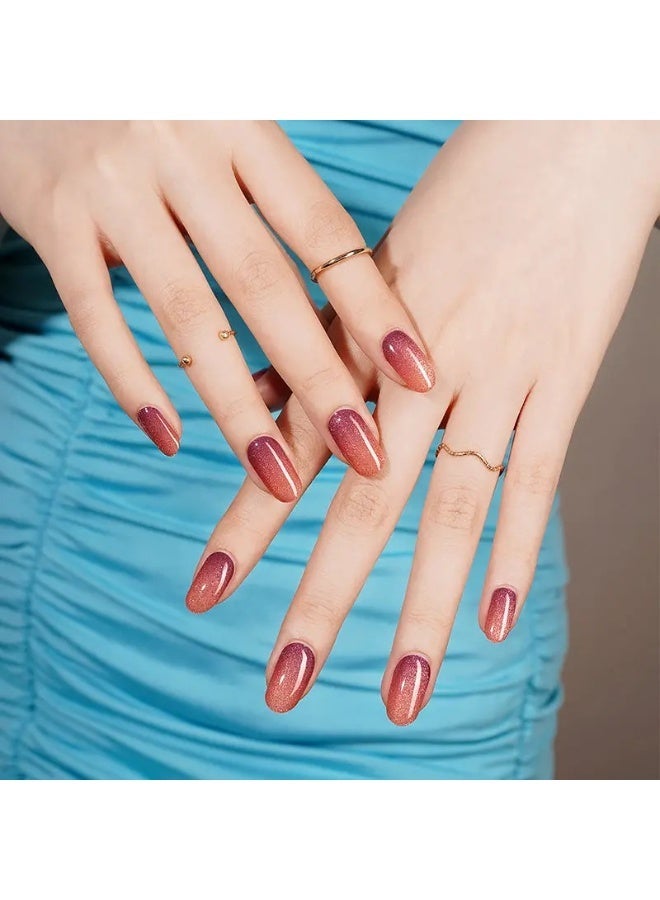 Semi-Cured Gel Nail Wraps – Salon Quality Manicure – Easy Apply & Remove – 20 Strips + File + Wooden Stick - Image 4