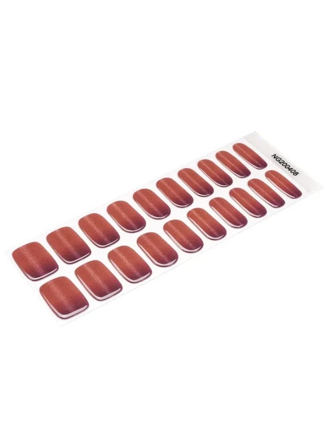 Semi-Cured Gel Nail Wraps – Salon Quality Manicure – Easy Apply & Remove – 20 Strips + File + Wooden Stick - Image 3