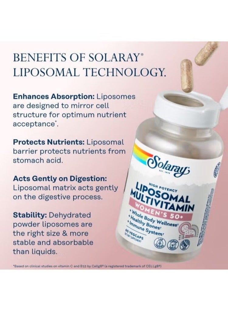 فيتامينات متعددة ليبوسومية للنساء فوق سن الخمسين، تركيبة عالية الامتصاص، 60 كبسولة نباتية - Image 2