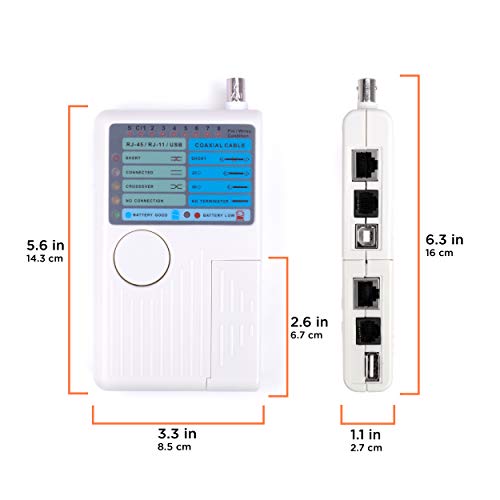 THE CIMPLE CO Universal Network Cable Tester Tool - BNC, RJ45, RJ11, USB 4-in-1 Wire Multi-Tester - Image 4