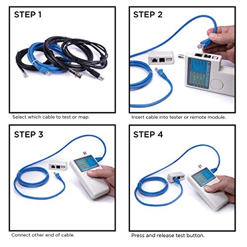 THE CIMPLE CO Universal Network Cable Tester Tool - BNC, RJ45, RJ11, USB 4-in-1 Wire Multi-Tester - Image 5