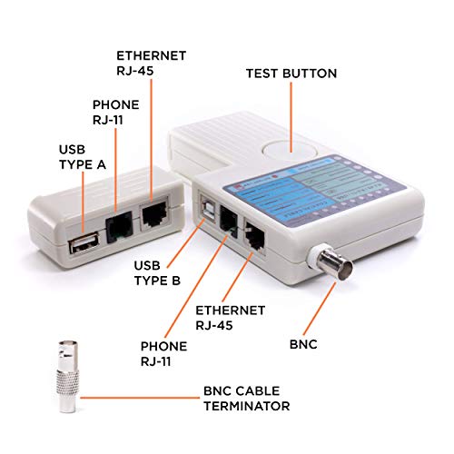 THE CIMPLE CO Universal Network Cable Tester Tool - BNC, RJ45, RJ11, USB 4-in-1 Wire Multi-Tester - Image 3