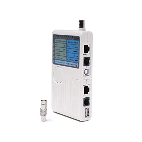 THE CIMPLE CO Universal Network Cable Tester Tool - BNC, RJ45, RJ11, USB 4-in-1 Wire Multi-Tester - Image 1