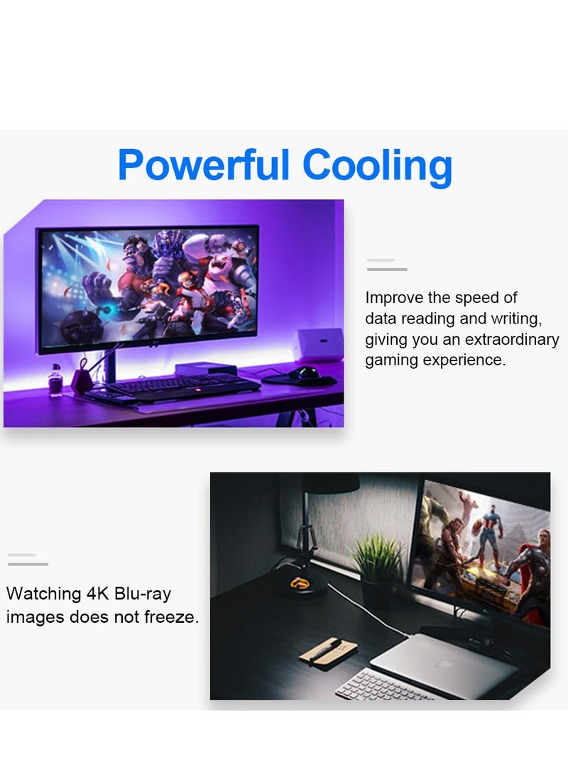 KASTWAVE M.2 Heatsink for NVME 2280 SSD - Supports Single/Double Sided M.2 SSD Cooling with Thermal Silicone Pads. Cooler for Computer, PC, for PS5. Ideal for PCIe NVME or NGFF SATA M.2 SSD Installation - Image 2