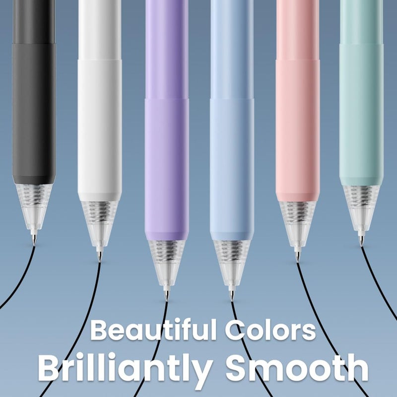 BIYUNRO Gel Pens - Black Ink 4pcs 0.5 mm Fine Point Smooth Writing Pen, Office School Journaling Supplies (Morandi) - Image 5
