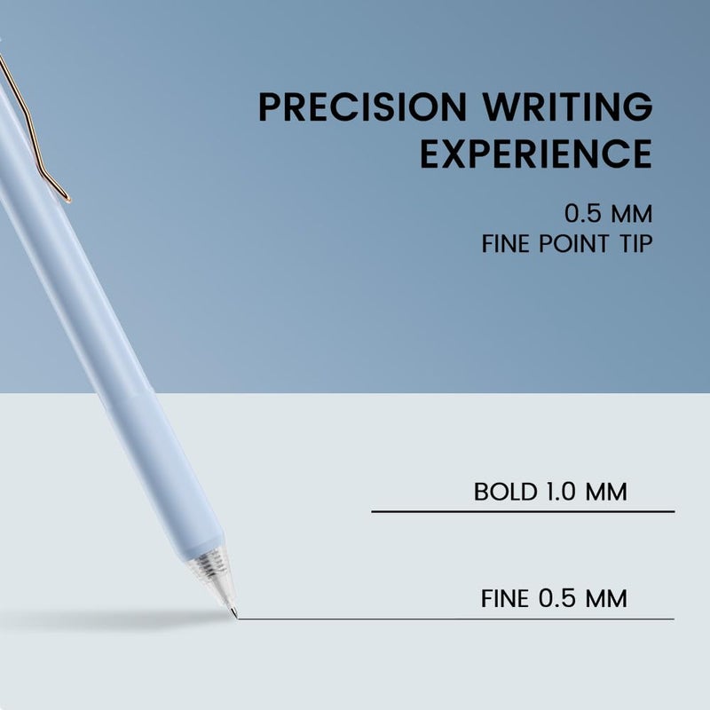 BIYUNRO Gel Pens - Black Ink 4pcs 0.5 mm Fine Point Smooth Writing Pen, Office School Journaling Supplies (Morandi) - Image 3