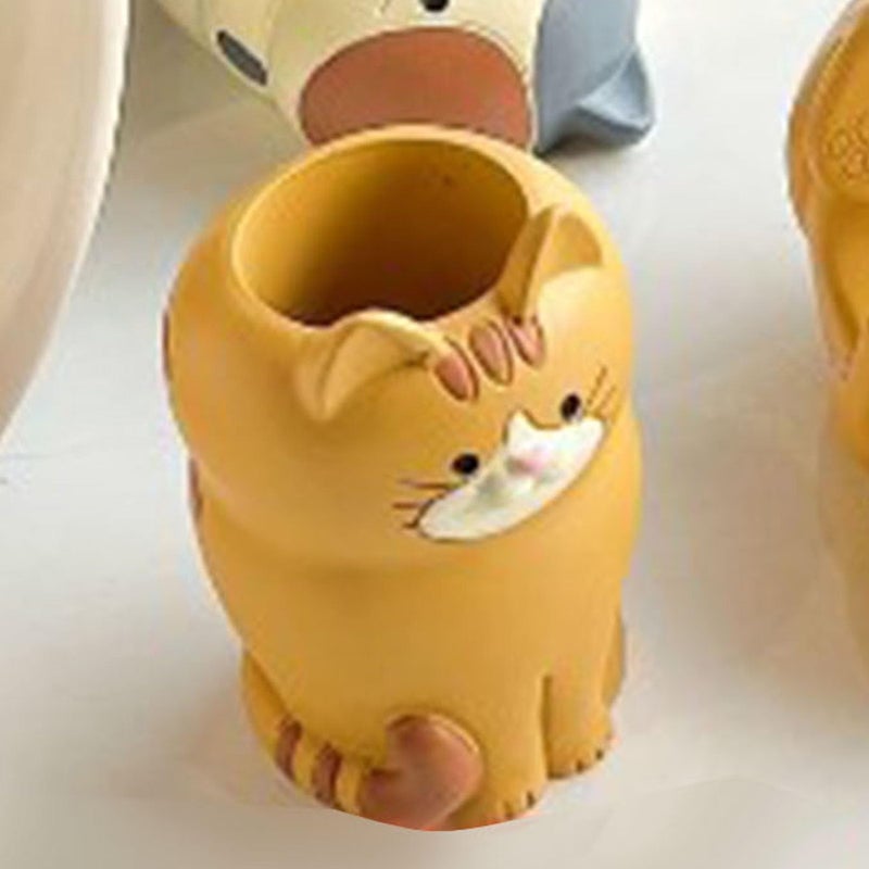 حامل القلم القرفصاء Ocelot Cat متعدد الوظائف حامل هاتف جهاز لوحي نظارات ديكور منضدة المنزل - Image 4