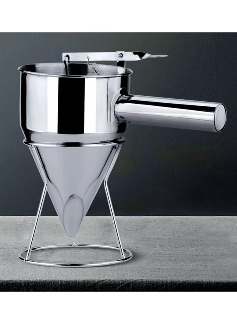 DubaiGallery Stainless Steel Pancake Batter Dispenser, Funnel Dispenser with Stand for Takoyaki and Baking - Image 1