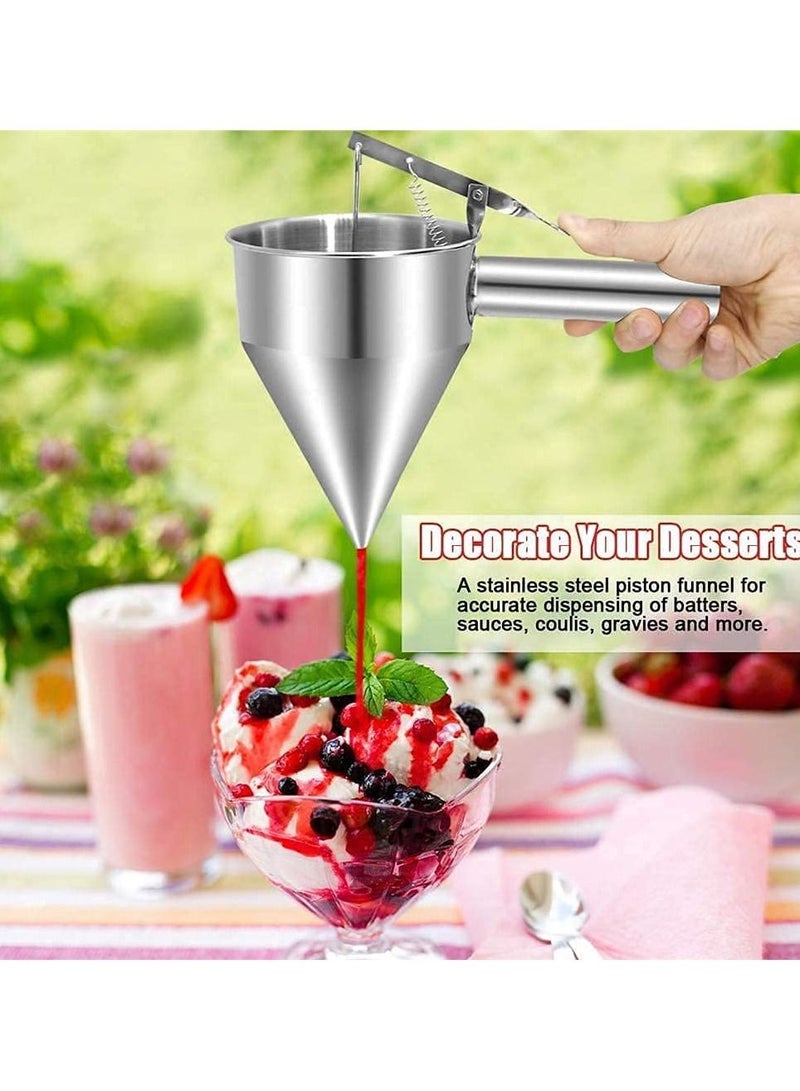DubaiGallery Stainless Steel Pancake Batter Dispenser, Funnel Dispenser with Stand for Takoyaki and Baking - Image 5