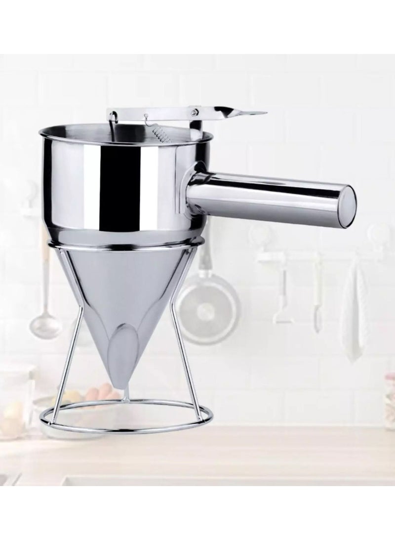 DubaiGallery Stainless Steel Pancake Batter Dispenser, Funnel Dispenser with Stand for Takoyaki and Baking - Image 2