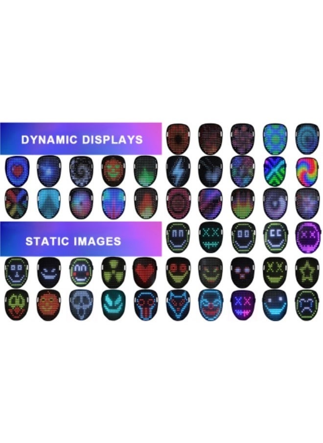 CCOVERY - Led Mask with Gesture Sensing, LED Lighted Face Transforming Mask for Costume Cosplay Party Masquerade with 50 Preset Patterns - Image 1