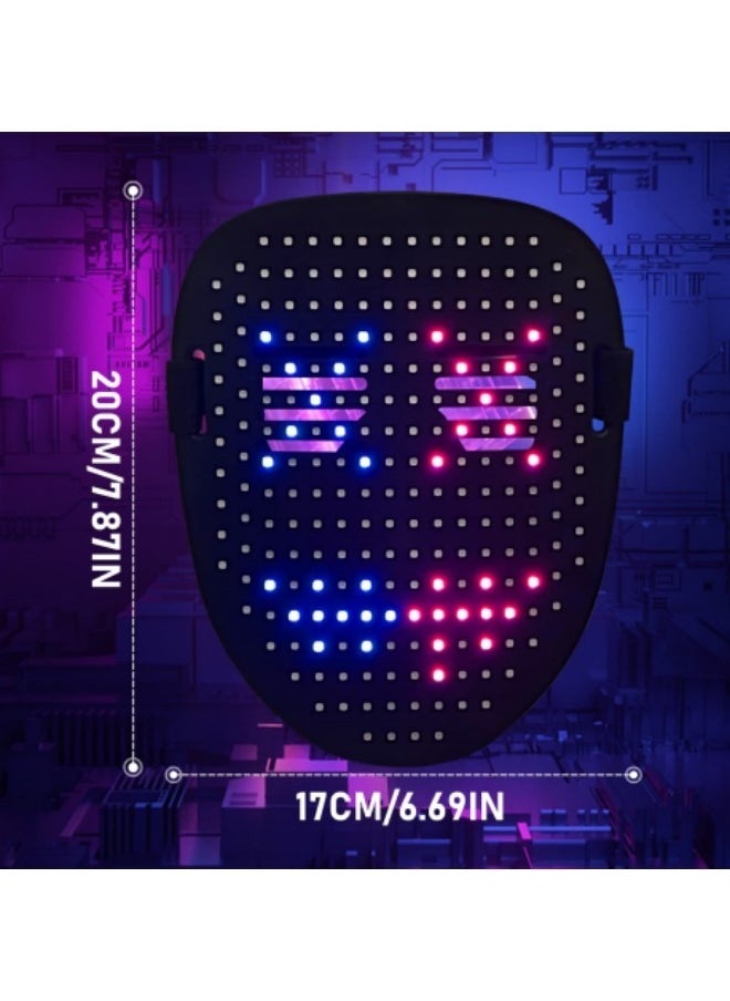 CCOVERY - Led Mask with Gesture Sensing, LED Lighted Face Transforming Mask for Costume Cosplay Party Masquerade with 50 Preset Patterns - Image 1