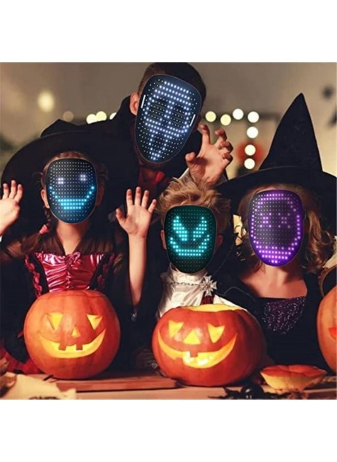 CCOVERY - Led Mask with Gesture Sensing, LED Lighted Face Transforming Mask for Costume Cosplay Party Masquerade with 50 Preset Patterns - Image 1