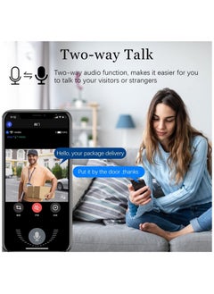 Excefore Smart Wireless Remote Video Doorbell, Camera Wireless Intercom Doorbell, HD Night Vision WiFi Security Door Doorbell, Cloud Storage, 2-Way Audio  - Image 2