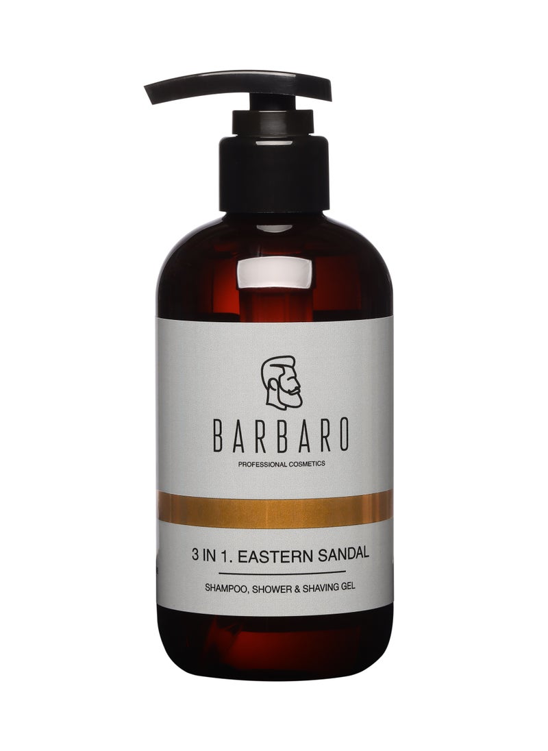 BARBARO Shampoo, shower and shaving gel BARBARO 3 in 1 EASTERN SANDAL , 250 мл 