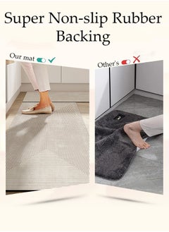 DUNISO Diatom Mud Bath Mat Set Bathroom Kitchen Rug Mat Extra Soft and Absorbent Bath Rugs Non-Slip Quick Drying Floor Bath Tub Mat for Bathroom Floor Tub and Shower 40*60cm/40*120cm  - Image 2